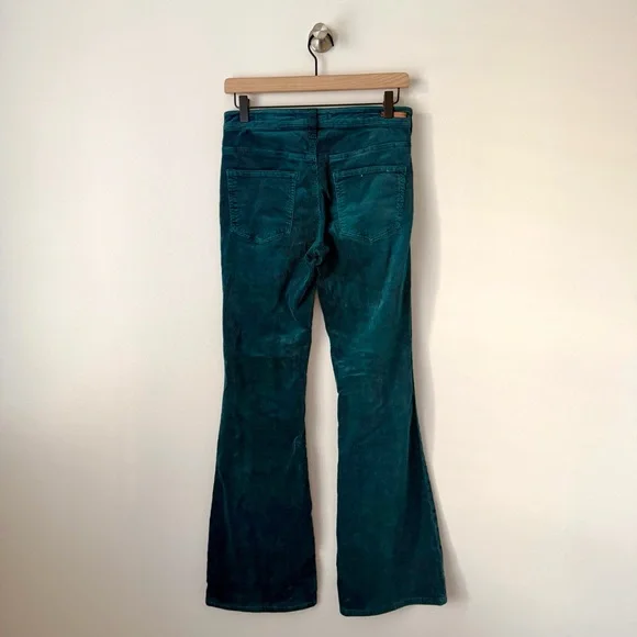 Pilcro and the Letterpress Teal Corduroy Flare Pants - Picture 9 of 12